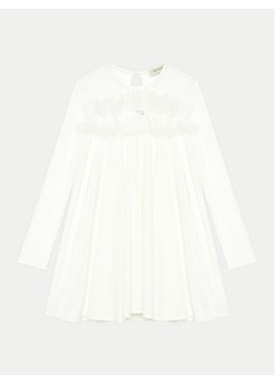 TWINSET Sukienka elegancka 242GJ2101 Biały Regular Fit ze sklepu MODIVO w kategorii Sukienki dziewczęce - zdjęcie 183945965
