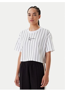 Karl Kani T-Shirt Small Signature Essential Pinstripe 6137879 Biały Relaxed Fit ze sklepu MODIVO w kategorii Bluzki damskie - zdjęcie 183946067
