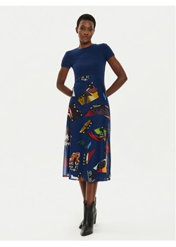 Desigual Sukienka codzienna MONSIEUR CHRISTIAN LACROIX Lin 24SWVK47 Niebieski Regular Fit ze sklepu MODIVO w kategorii Sukienki - zdjęcie 183946476
