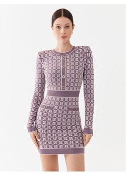 Elisabetta Franchi Sukienka dzianinowa AM-94Q-36E2-V550 Fioletowy Slim Fit - id: 0000303091682 - marki Elisabetta Franchi - 183946507 Elisabetta Franchi Sukienka dzianinowa AM-94Q-36E2-V550 Fioletowy Slim Fit ze sklepu MODIVO w kategorii Sukienki - zdjęcie 183946507