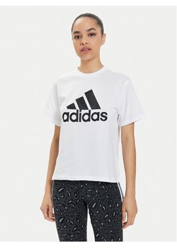 adidas T-Shirt Floral Graphic Big Logo IN7314 Biały Regular Fit ze sklepu MODIVO w kategorii Bluzki damskie - zdjęcie 183946739