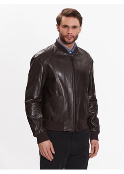 Trussardi Kurtka skórzana 52S00865 Brązowy Regular Fit ze sklepu MODIVO w kategorii Kurtki męskie - zdjęcie 183946945
