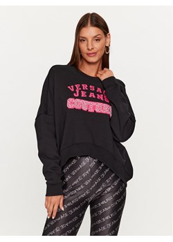 Versace Jeans Couture Bluza 75HAIE07 Czarny Regular Fit ze sklepu MODIVO w kategorii Bluzy damskie - zdjęcie 183947138