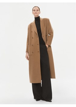 Elisabetta Franchi Płaszcz wełniany CP-43D-36E2-V840 Brązowy Regular Fit ze sklepu MODIVO w kategorii Płaszcze damskie - zdjęcie 183947245