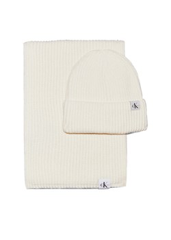 Calvin Klein Jeans Zestaw Szalik i Czapka IU0IU00638 Écru ze sklepu MODIVO w kategorii Czapki dziecięce - zdjęcie 183947676