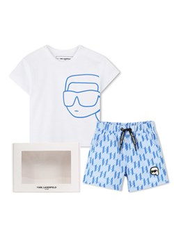 Karl Lagerfeld Kids Komplet t-shirt i spodenki Z30498 S Niebieski Regular Fit ze sklepu MODIVO w kategorii Komplety chłopięce - zdjęcie 183947775