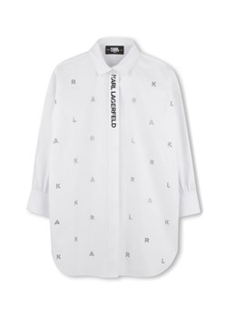 Karl Lagerfeld Kids Sukienka koszulowa Z30463 S Biały Relaxed Fit ze sklepu MODIVO w kategorii Sukienki dziewczęce - zdjęcie 183947817