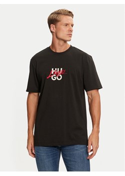Hugo T-Shirt Dlongny 50521076 Czarny Relaxed Fit ze sklepu MODIVO w kategorii T-shirty męskie - zdjęcie 183948207