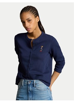 Polo Ralph Lauren Kardigan 211955298001 Granatowy Slim Fit ze sklepu MODIVO w kategorii Swetry damskie - zdjęcie 183948455