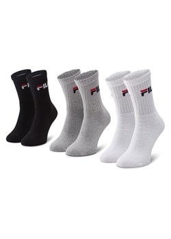 Fila Zestaw 3 par wysokich skarpet unisex F9505 Szary ze sklepu MODIVO w kategorii Skarpetki damskie - zdjęcie 183948866