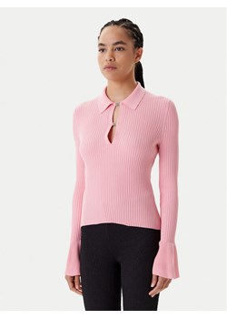 HUGO Sweter Sharro 50542608 Różowy Slim Fit ze sklepu MODIVO w kategorii Swetry damskie - zdjęcie 183949049