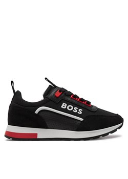 Sneakersy Boss J51323 M Czarny ze sklepu eobuwie.pl w kategorii Buty sportowe dziecięce - zdjęcie 183969789