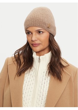 Czapka Tommy Hilfiger AW0AW16624 Beżowy ze sklepu eobuwie.pl w kategorii Czapki zimowe damskie - zdjęcie 183969979