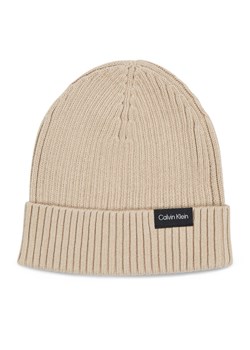 Czapka Calvin Klein Classic Cotton Rib Beanie K50K510982 Beżowy ze sklepu eobuwie.pl w kategorii Czapki zimowe męskie - zdjęcie 183971426