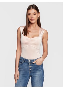 Guess Top W3RP43 K4JZ0 Różowy Slim Fit ze sklepu MODIVO w kategorii Bluzki damskie - zdjęcie 183985369
