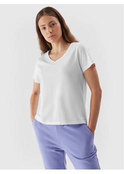 4F T-Shirt 4FAW23TTSHF0908 Biały Regular Fit ze sklepu MODIVO w kategorii Bluzki damskie - zdjęcie 183985725