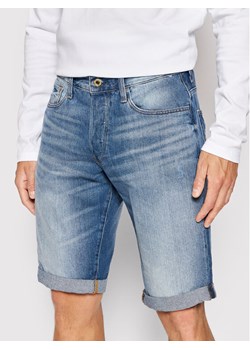 G-Star Raw Szorty jeansowe 3301 1/2 D07432-8973-071 Granatowy Straight Fit ze sklepu MODIVO w kategorii Spodenki męskie - zdjęcie 183985979
