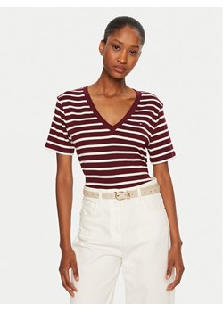 Tommy Hilfiger T-Shirt WW0WW40584 Bordowy Slim Fit ze sklepu MODIVO w kategorii Bluzki damskie - zdjęcie 183986018
