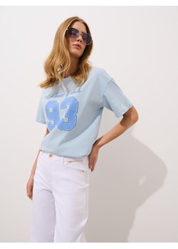 Mohito - T-shirt z nadrukiem - błękitny ze sklepu Mohito w kategorii Bluzki damskie - zdjęcie 183991069