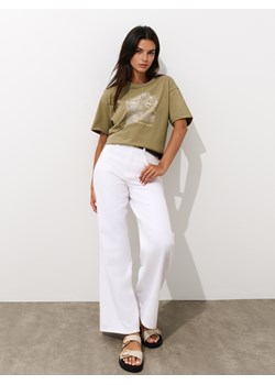 Mohito - T-shirt z nadrukiem - oliwkowy ze sklepu Mohito w kategorii Bluzki damskie - zdjęcie 183991705