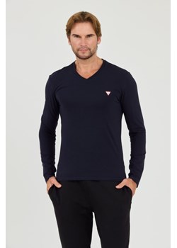 GUESS Granatowy męski longsleeve Core Tee, Rozmiar XXL ze sklepu outfit.pl w kategorii T-shirty męskie - zdjęcie 183992068