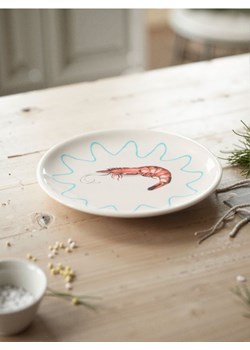 Sinsay - Talerz ceramiczny z motywem krewetki - kremowy ze sklepu Sinsay w kategorii Talerze - zdjęcie 183992646
