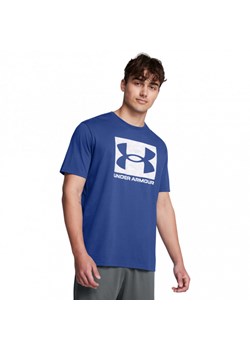 Męski t-shirt z nadrukiem Under Armour UA Abc Camo Boxed Logo Ss - niebieski ze sklepu Sportstylestory.com w kategorii T-shirty męskie - zdjęcie 183993859