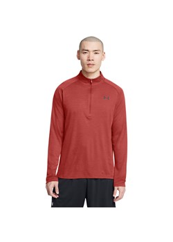 Męski longsleeve treningowy Under Armour UA Tech Textured 1/2 Zip - czerwony ze sklepu Sportstylestory.com w kategorii T-shirty męskie - zdjęcie 183993947