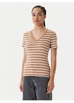 Tommy Hilfiger T-Shirt New Cody WW0WW40584 Brązowy Slim Fit ze sklepu MODIVO w kategorii Bluzki damskie - zdjęcie 183995807