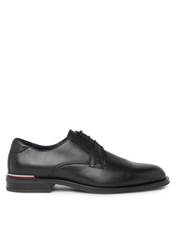 Półbuty Tommy Hilfiger Core Rwb Hilfiger Lth Shoe FM0FM04867 Czarny ze sklepu eobuwie.pl w kategorii Buty eleganckie męskie - zdjęcie 183998387