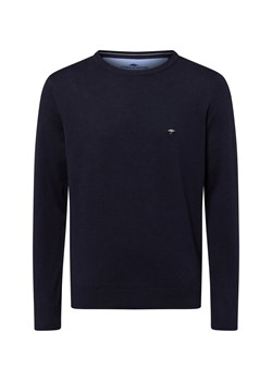 Fynch-Hatton Męski sweter z dzianiny Mężczyźni Bawełna granatowy jednolity ze sklepu vangraaf w kategorii Swetry męskie - zdjęcie 184000265