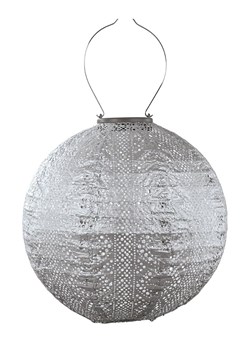 Lumiz Lampion solarny LED &quot;Lace Rond&quot; w kolorze srebrnym - Ø 30 cm ze sklepu Limango Polska w kategorii Oświetlenie ogrodowe - zdjęcie 184001365