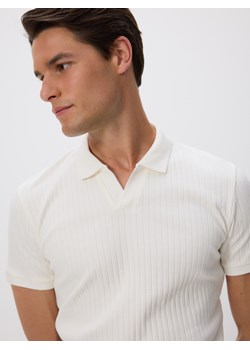 Reserved - Koszulka polo slim - złamana biel ze sklepu Reserved w kategorii T-shirty męskie - zdjęcie 184001876