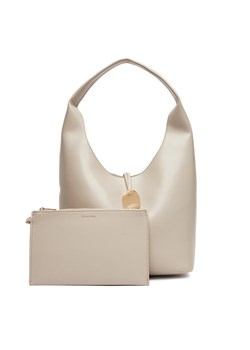 Calvin Klein Jeans Torebka Stone Lock Slouchy Small Shoulde LV04K3176G Écru ze sklepu MODIVO w kategorii Torebki damskie - zdjęcie 184003165