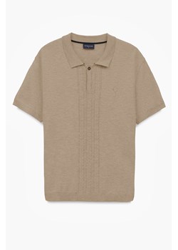 KOSZULKA POLO TENNIS CLUB 111 BEŻOWA Z WISKOZY ze sklepu Recman w kategorii T-shirty męskie - zdjęcie 184004247