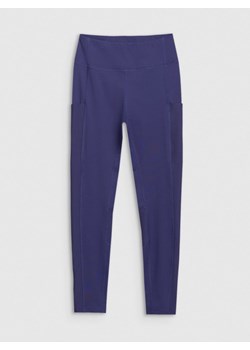 Damskie legginsy treningowe 4F 4FWSS25TFTIF304 - granatowe ze sklepu Sportstylestory.com w kategorii Spodnie damskie - zdjęcie 184004595