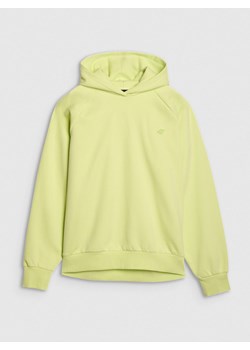 Bluza dresowa nierozpinana z kapturem uniseks 4F 4FWSS25TSWSU1547 - zielona ze sklepu Sportstylestory.com w kategorii Bluzy damskie - zdjęcie 184004638