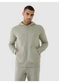 Męska bluza dresowa rozpinana z kapturem 4F 4FWSS25TSWSM1584 - zielona ze sklepu Sportstylestory.com w kategorii Bluzy męskie - zdjęcie 184004757