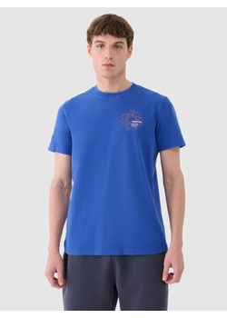 Męski t-shirt z nadrukiem 4F 4FWSS25TTSHM1981 - niebieski ze sklepu Sportstylestory.com w kategorii T-shirty męskie - zdjęcie 184004829