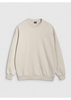 Bluza dresowa nierozpinana bez kaptura uniseks 4F 4FWSS25TSWSU1546 - beżowa ze sklepu Sportstylestory.com w kategorii Bluzy damskie - zdjęcie 184004879