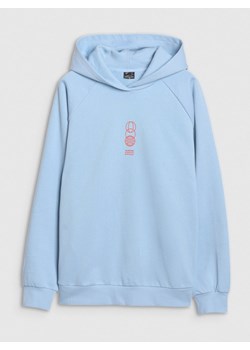 Męska bluza dresowa nierozpinana z kapturem 4F 4FRSS25TSWSM2111 - niebieska ze sklepu Sportstylestory.com w kategorii Bluzy męskie - zdjęcie 184005076
