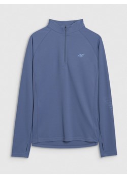 Męski longsleeve do biegania w terenie 4F 4FWSS25TFLOM327 - niebieski ze sklepu Sportstylestory.com w kategorii T-shirty męskie - zdjęcie 184005099