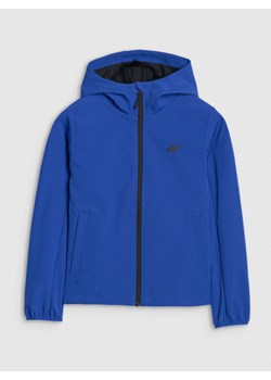 Chłopięcy softshell 4F 4FJWSS25TSOFM306 - niebieski ze sklepu Sportstylestory.com w kategorii Kurtki chłopięce - zdjęcie 184005448