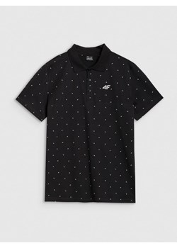 Męska koszulka polo z nadrukiem 4F 4FRSS25TPTSM634 - czarna ze sklepu Sportstylestory.com w kategorii T-shirty męskie - zdjęcie 184006097