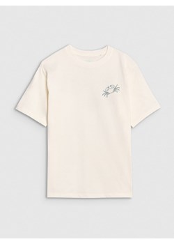 Chłopięcy t-shirt z nadrukiem 4F 4FJWSS25TTSHM1914 - biały ze sklepu Sportstylestory.com w kategorii T-shirty chłopięce - zdjęcie 184006379