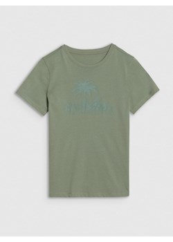 Chłopięcy t-shirt z nadrukiem 4F 4FJRSS25TTSHM2867 - turkusowy ze sklepu Sportstylestory.com w kategorii T-shirty chłopięce - zdjęcie 184006419
