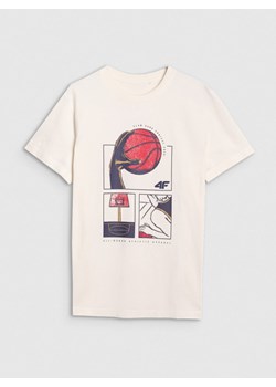 Męski t-shirt z nadrukiem 4F 4FRSS25TTSHM2983 - biały ze sklepu Sportstylestory.com w kategorii T-shirty męskie - zdjęcie 184006595