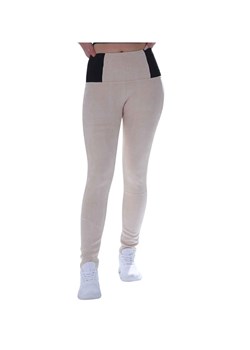 Beżowe legginsy damskie /H2 K43 UB934 G8-6/ ze sklepu Pantofelek24.pl w kategorii Spodnie damskie - zdjęcie 184006757