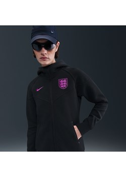 Damska piłkarska bluza dzianinowa z kapturem i zamkiem na całej długości Nike Anglia Tech Fleece Windrunner - Czerń ze sklepu Nike poland w kategorii Bluzy damskie - zdjęcie 184007036
