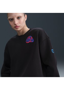 Damska bluza dresowa z półokrągłym dekoltem o kroju oversize Anglia Phoenix Fleece - Czerń ze sklepu Nike poland w kategorii Bluzy damskie - zdjęcie 184007055
